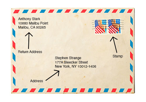 how to send envelope through mail