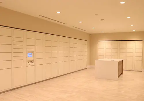 A large parcel locker room