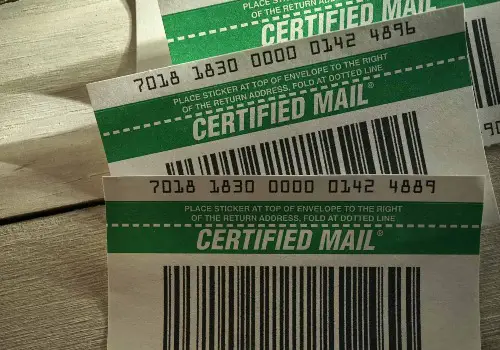 Certified mail labels