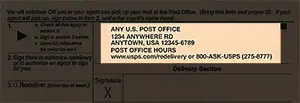USPS Missed Delivery Receipt