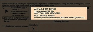 USPS Missed Delivery Receipt